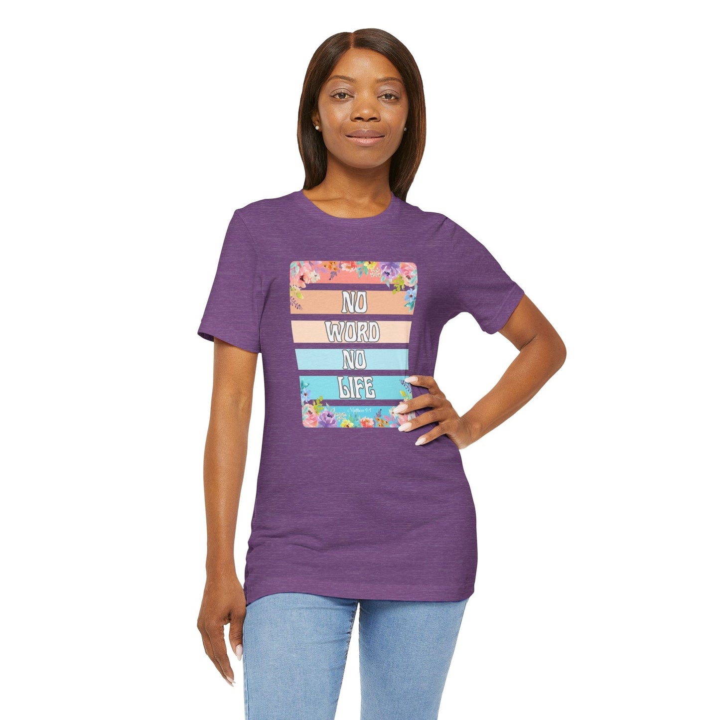 “No Word, No Life” Floral T-Shirt
