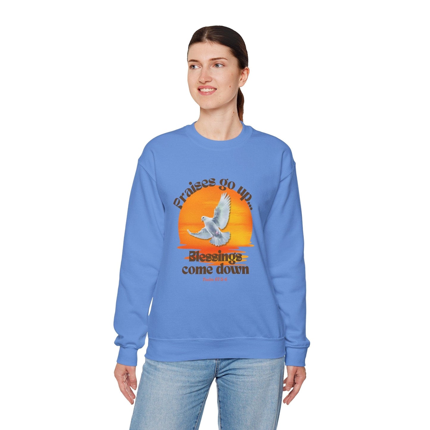 Praises Rise...Blessings Fall Sweatshirt β Psalm 67:5-6 | Autumn Blessings Collection