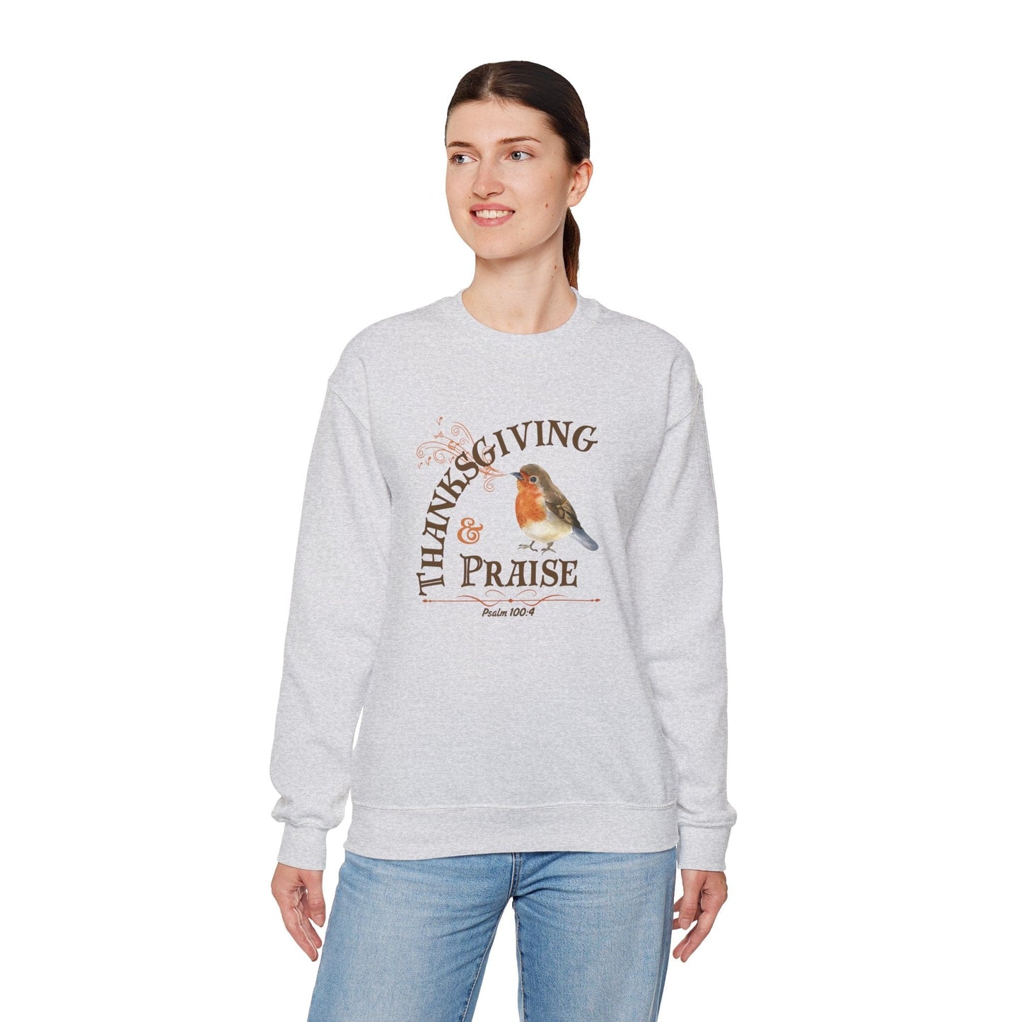 Thanksgiving Praise Sweatshirt, Unisex Crewneck, Autumn Apparel, Seasonal Gift, Comfortable Sweatshirt, Fall Fashion