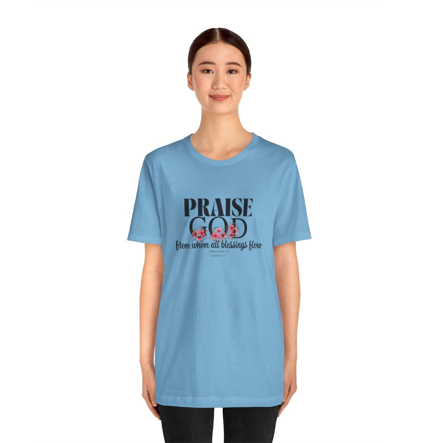 “Praise God” Fall Floral T-Shirt | Inspired by Ephesians 1:3 & James 1:17