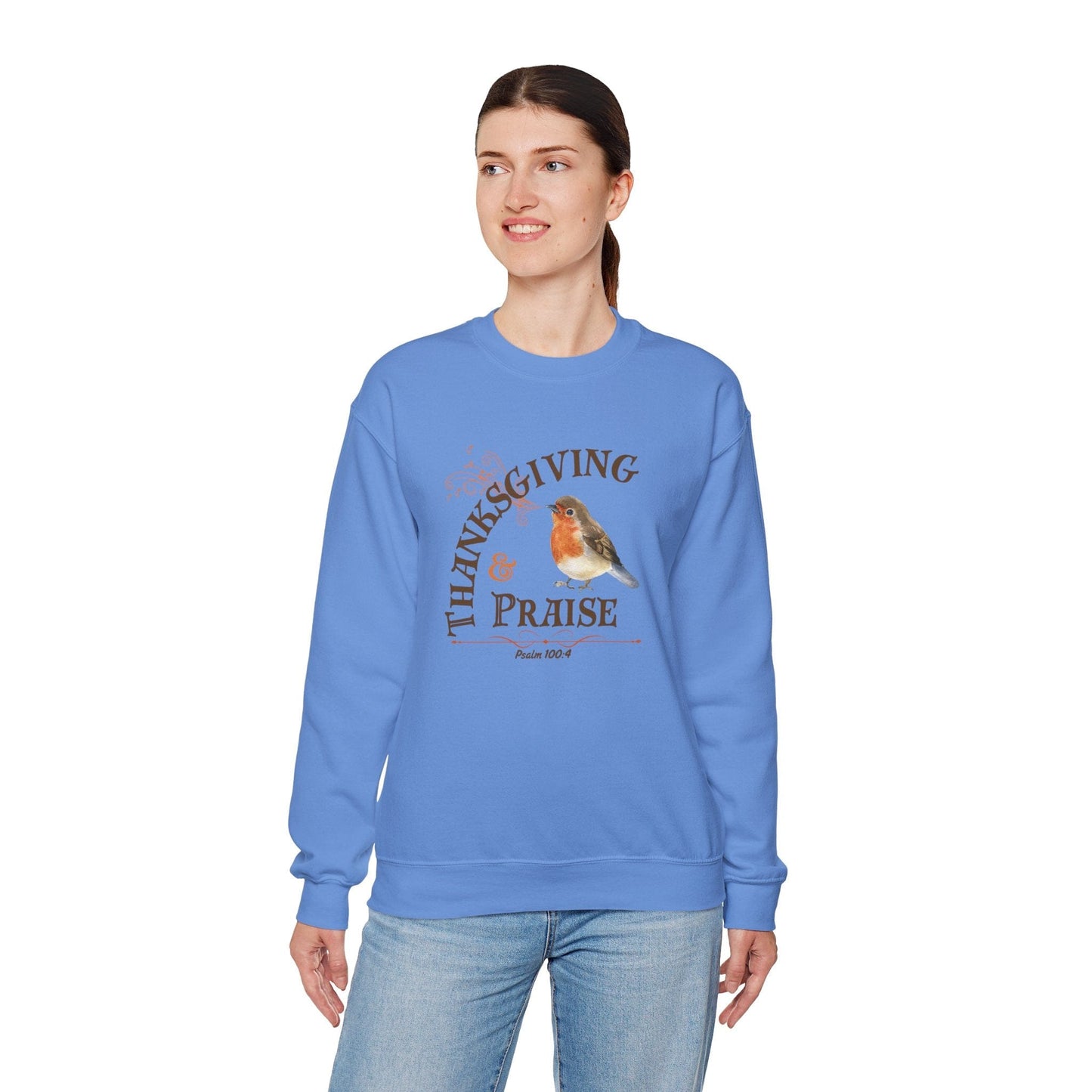 Thanksgiving Praise Sweatshirt, Unisex Crewneck, Autumn Apparel, Seasonal Gift, Comfortable Sweatshirt, Fall Fashion