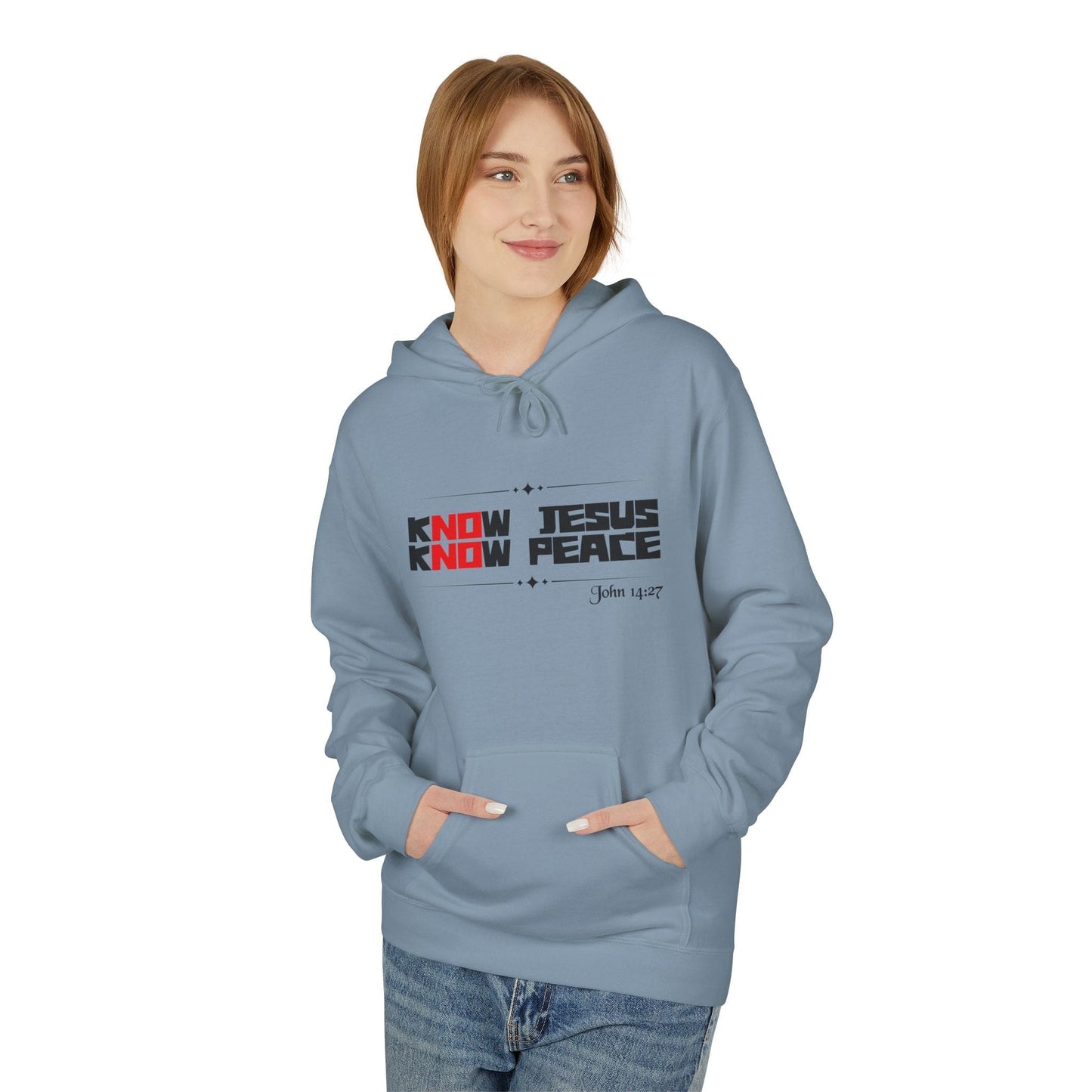 kNOw Jesus kNOw Peace John 14:27 Hoodie β Christian Faith Graphic Pullover