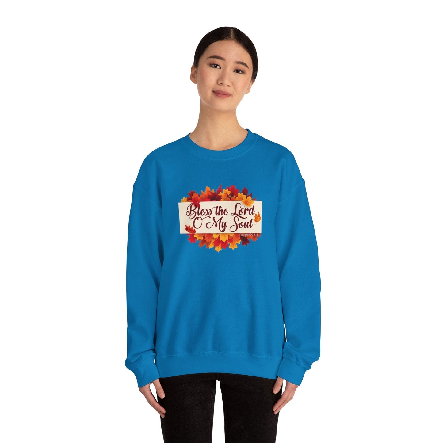 Bless the Lord O My Soul Sweatshirt | Autumn Christian Apparel Inspired by Psalm 103:1–5
