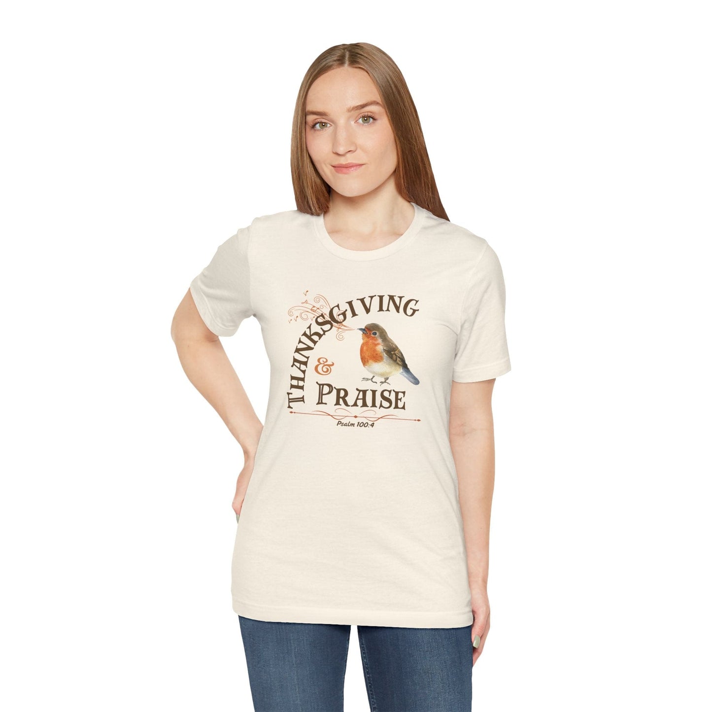 Thanksgiving & Praise T-Shirt | Autumn Christian Apparel Inspired by Psalm 100:4
