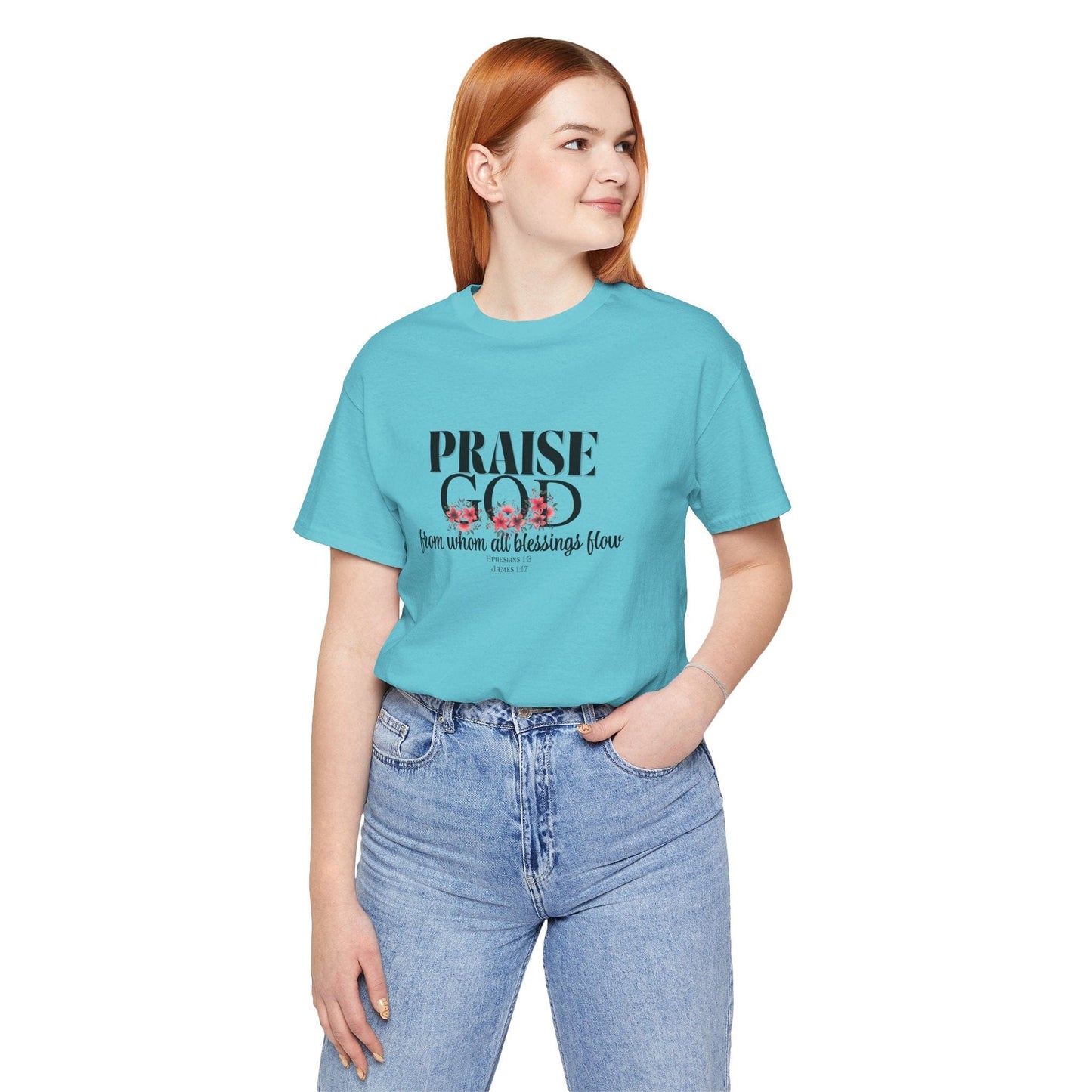 “Praise God” Fall Floral T-Shirt | Inspired by Ephesians 1:3 & James 1:17