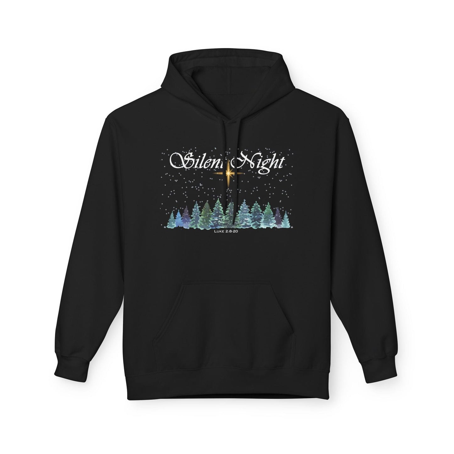 Silent Night Christmas Hoodie | Luke 2:8-20 Scripture Design