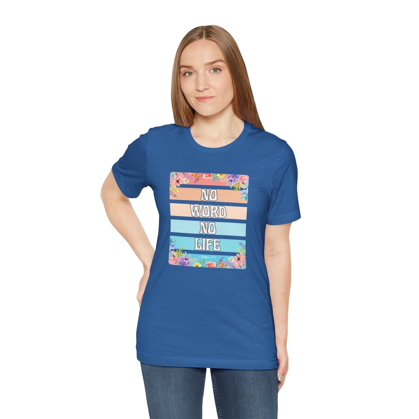 “No Word, No Life” Floral T-Shirt