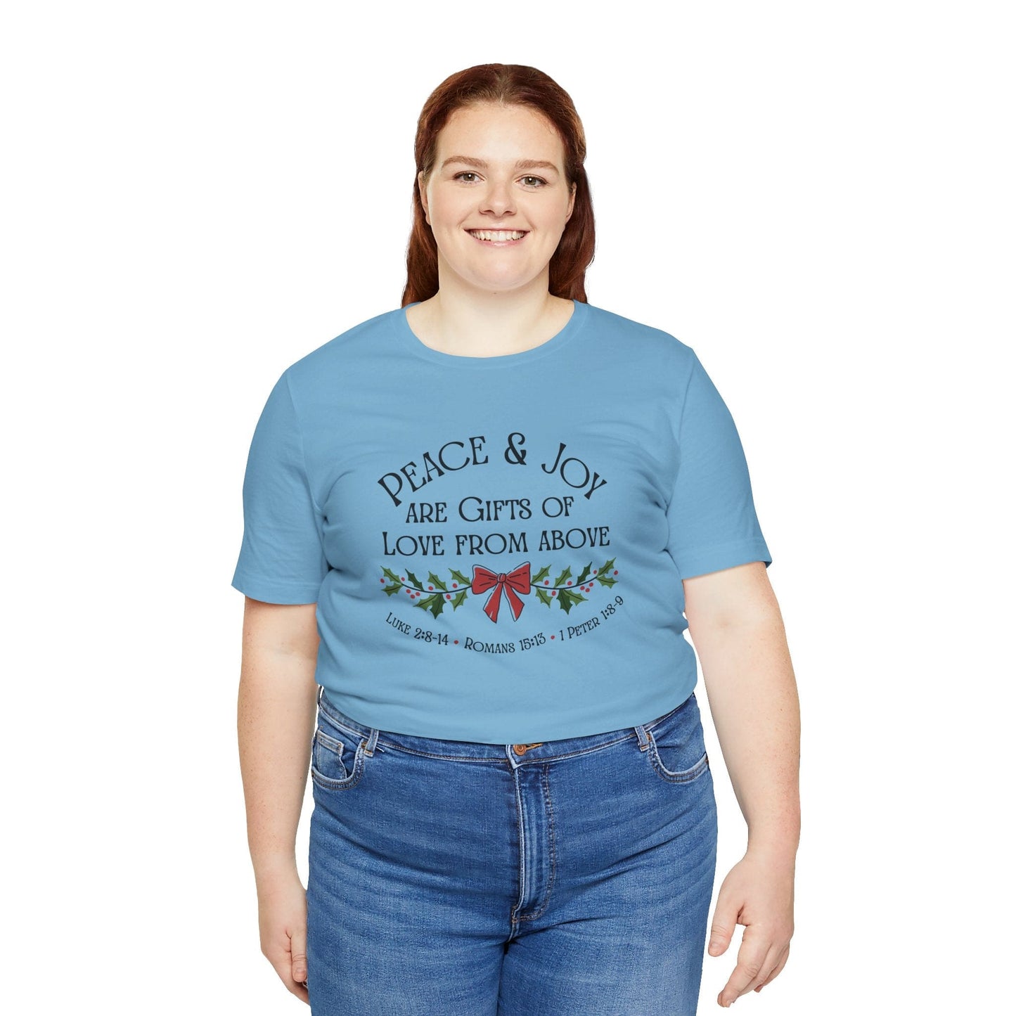 Peace and Joy Bella Canvas Christian Christmas T-Shirt | Faith-Inspired Holiday Tee