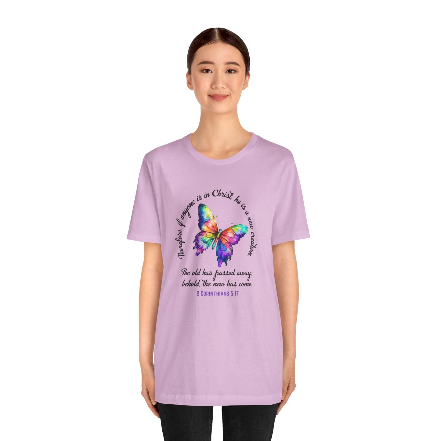 Butterfly New Creation Bella Canvas T‑Shirt - 2 Corinthians 5:17 Christian Faith Tee