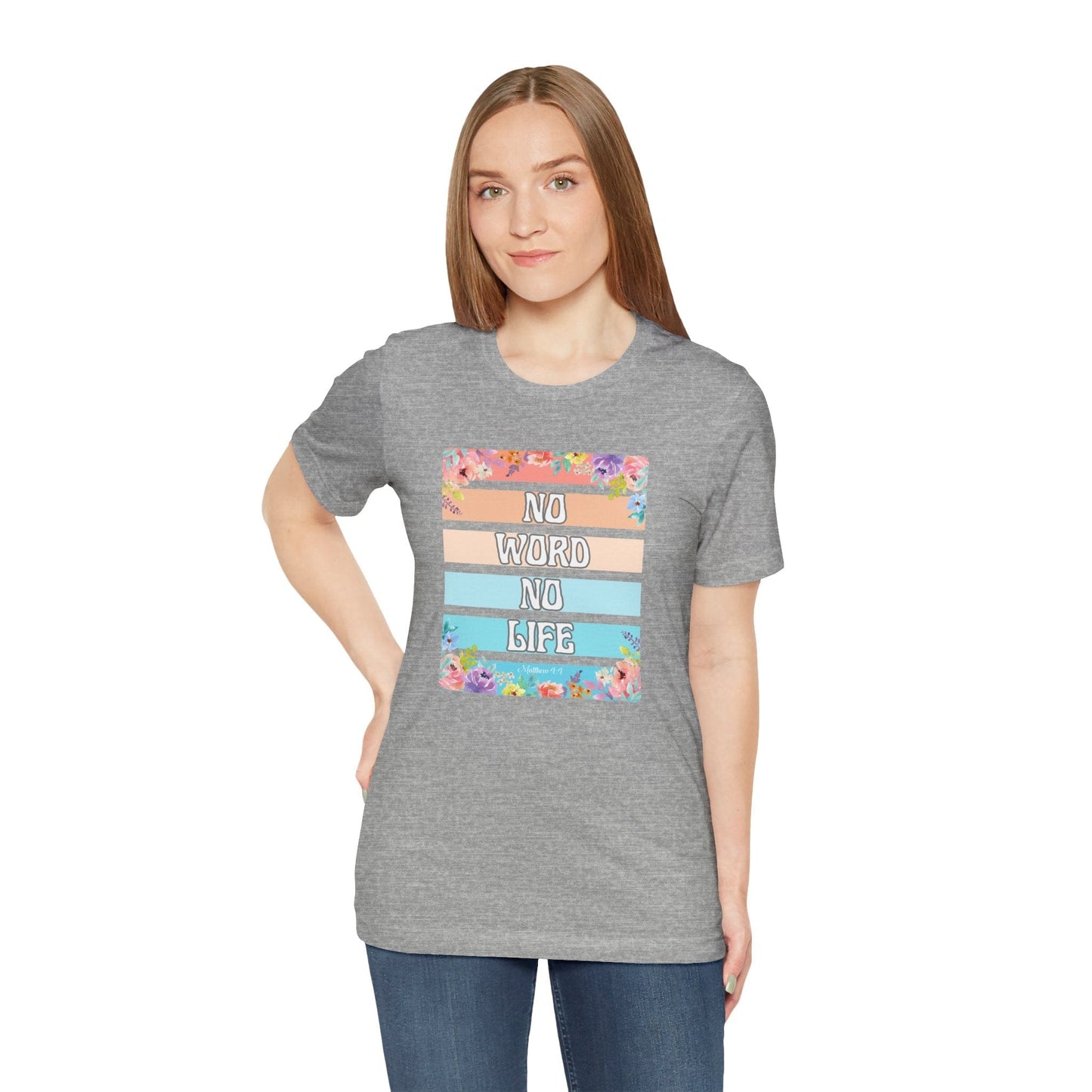 “No Word, No Life” Floral T-Shirt