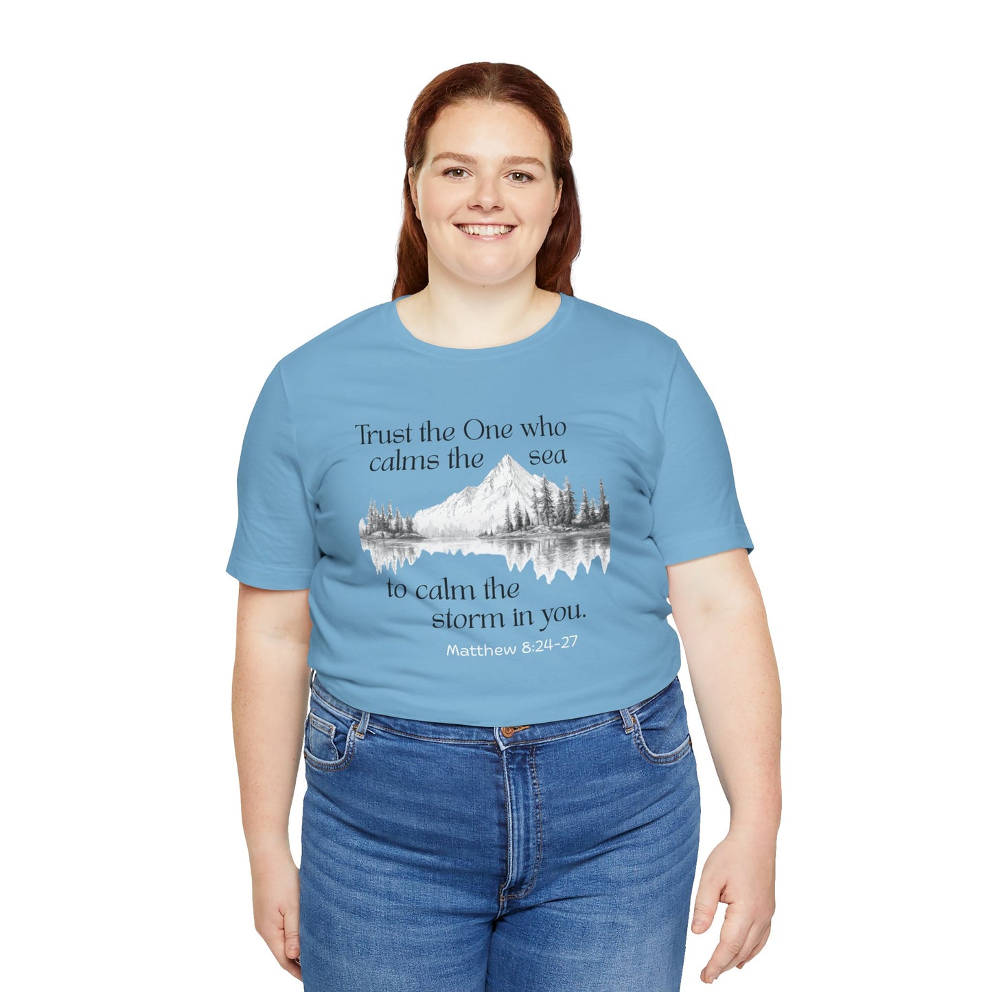 Calms the Storm Bella Canvas T-Shirt | Matthew 8:24-27 Scripture Tee