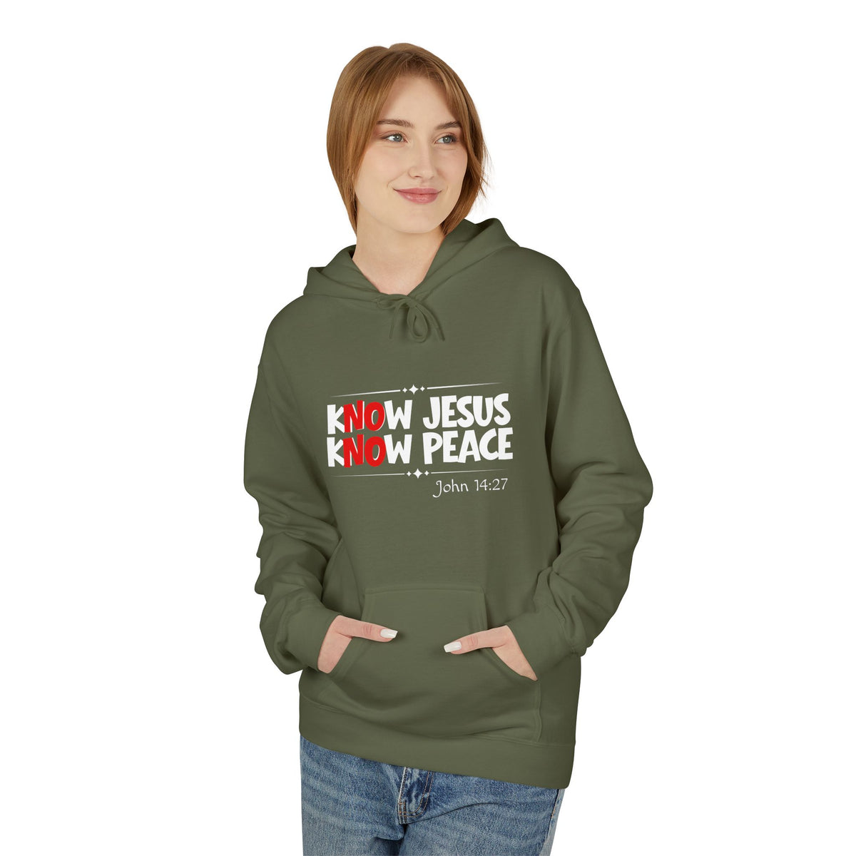 kNOw Jesus kNOw Peace Premium Hoodie | John 14:27 Christian Graphic Pullover