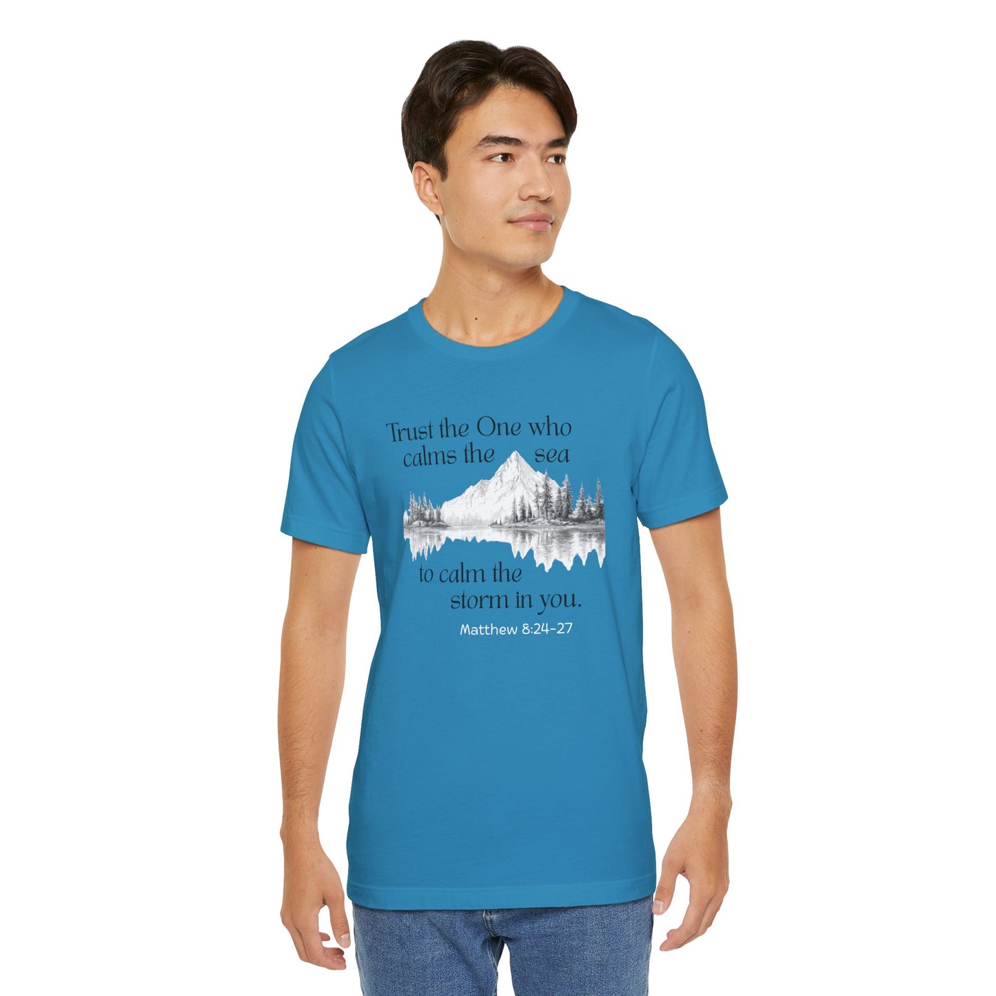 Calms the Storm Bella Canvas T-Shirt | Matthew 8:24-27 Scripture Tee