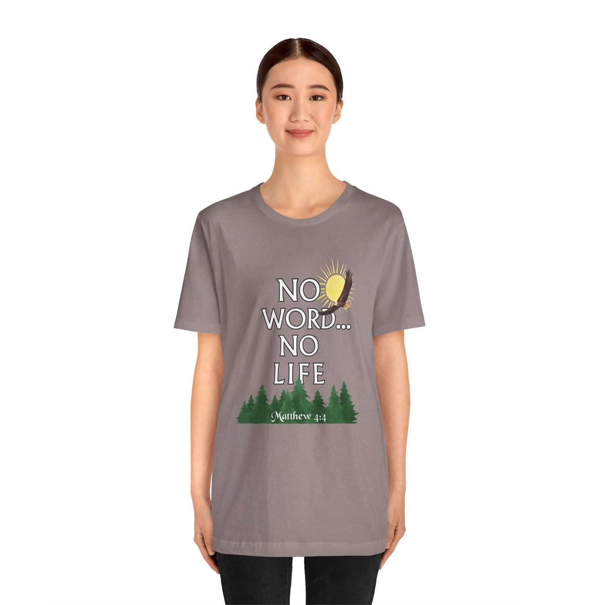 No Word, No Life Bella Canvas Nature T-Shirt | Matthew 4:4  Tee