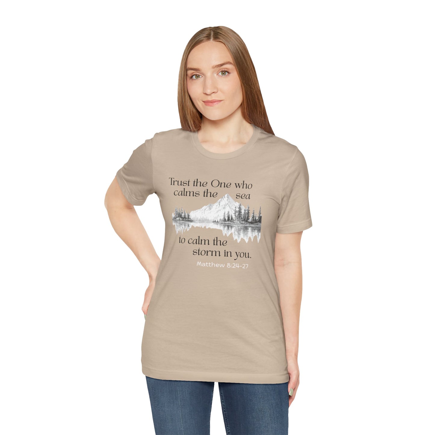 Calms the Storm Bella Canvas T-Shirt | Matthew 8:24-27 Scripture Tee