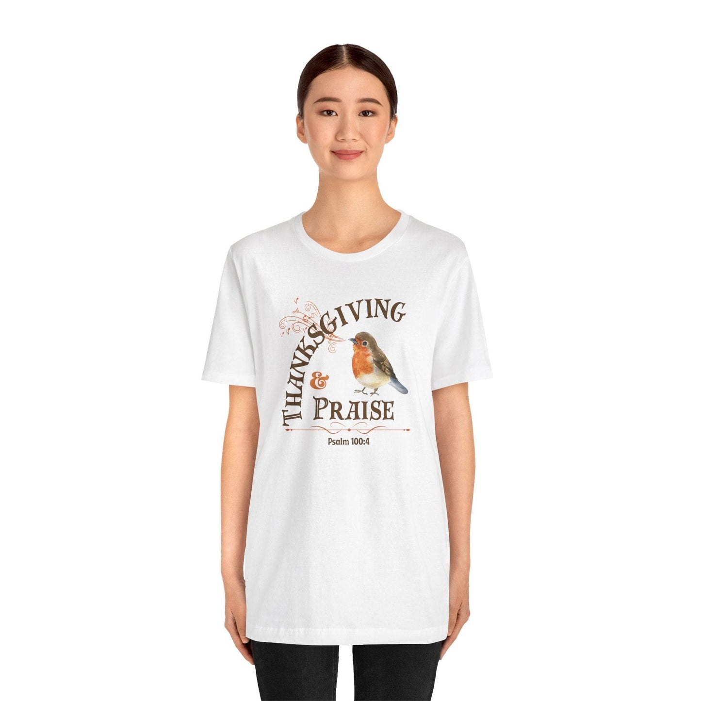Thanksgiving & Praise T-Shirt | Autumn Christian Apparel Inspired by Psalm 100:4