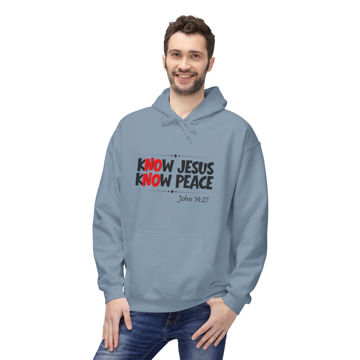 kNOw Jesus kNOw Peace Premium Hoodie | John 14:27 Christian Graphic Pullover