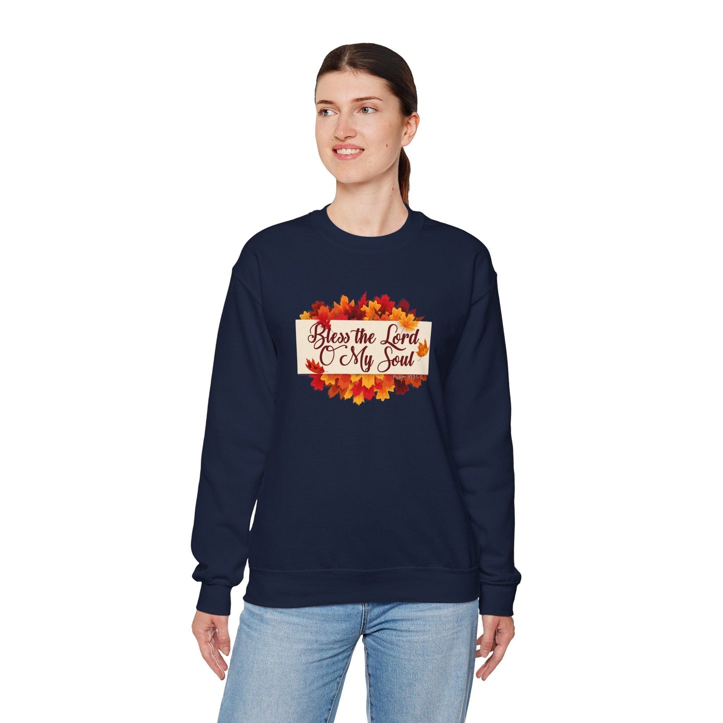 Bless the Lord O My Soul Sweatshirt | Autumn Christian Apparel Inspired by Psalm 103:1–5