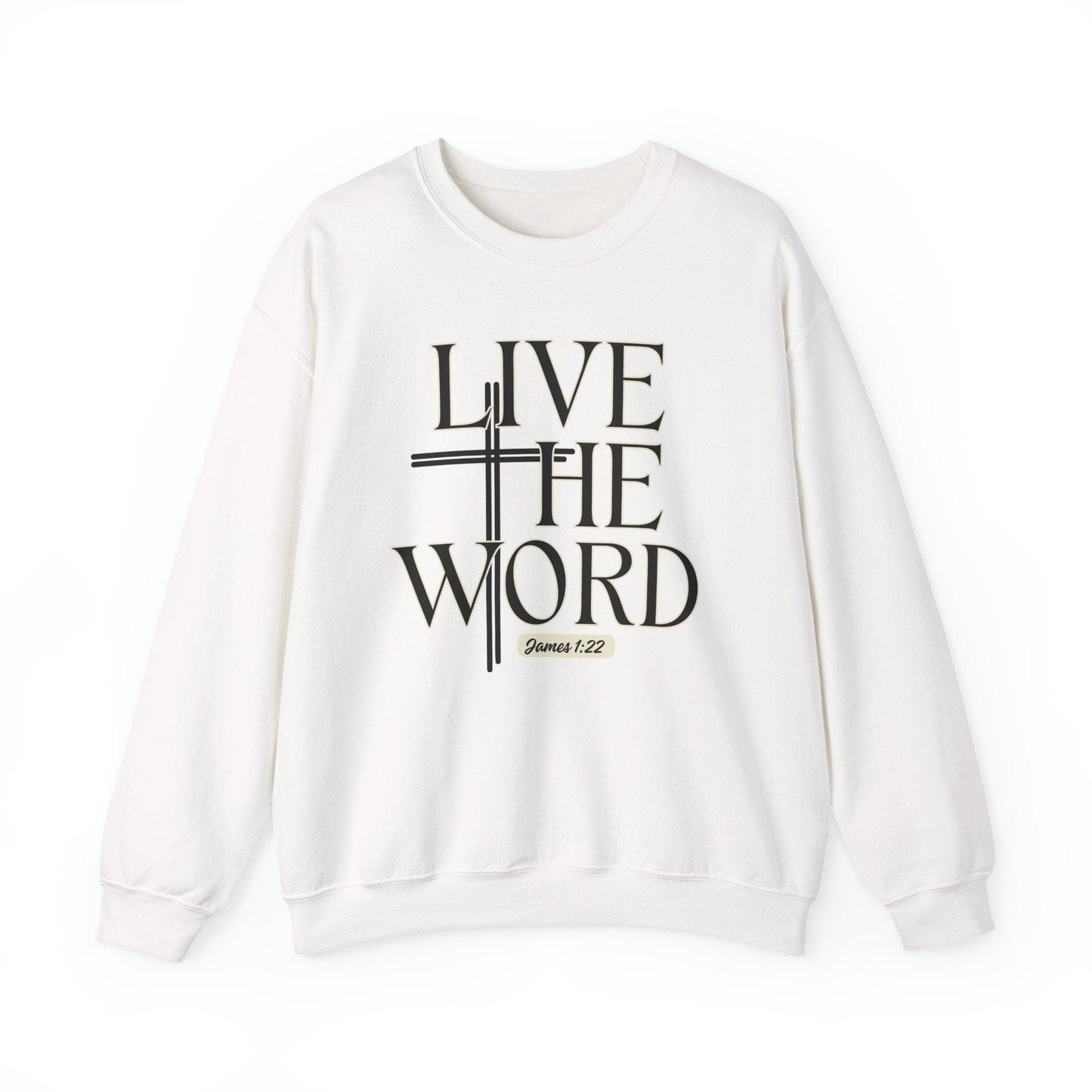 Live the Word Men’s Sweatshirt | James 1:22 Cross Edition