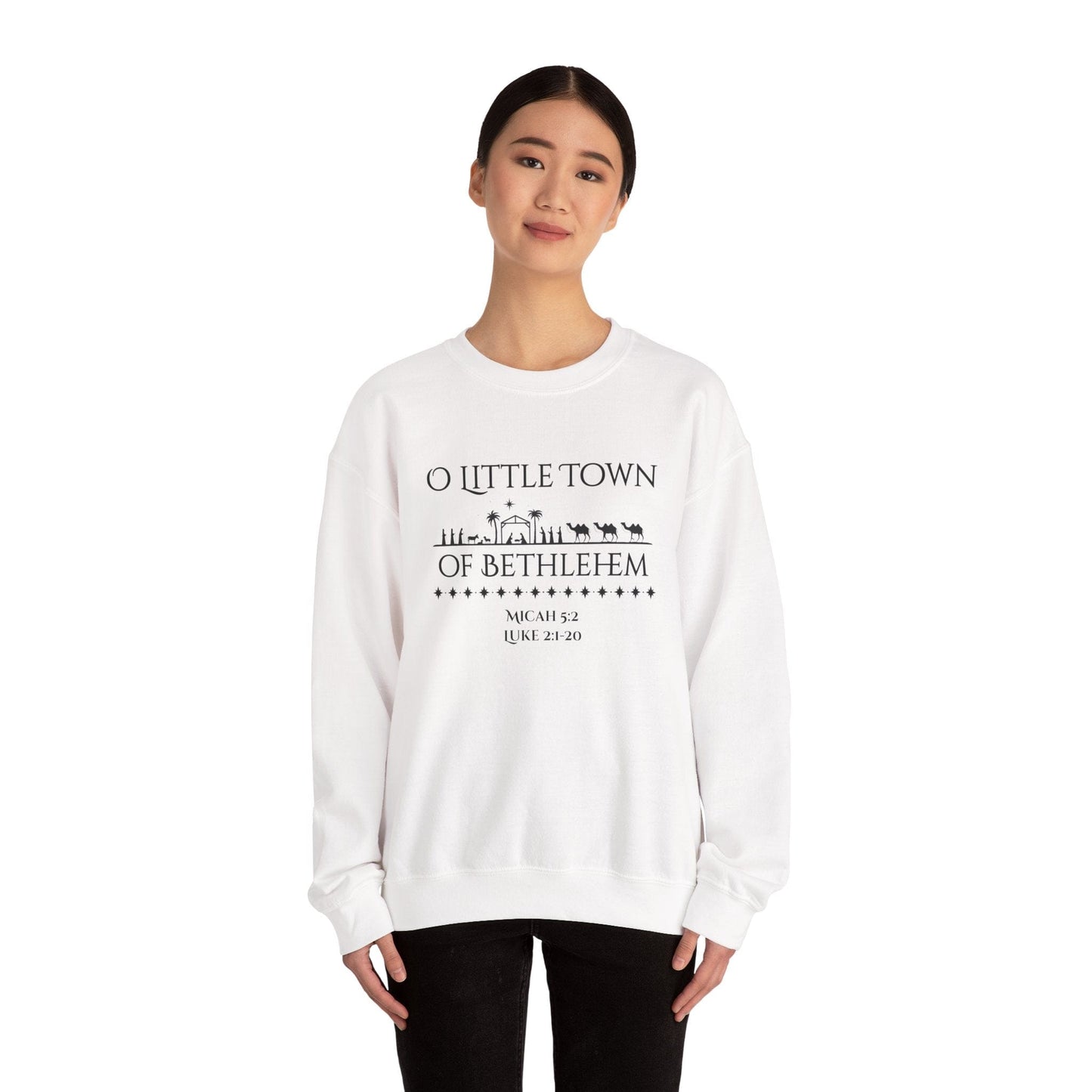 Bethlehem Nativity Crewneck | Christian Christmas Sweatshirt | Micah 5:2 & Luke 2:1–20 | Truth Sharer Faith Apparel