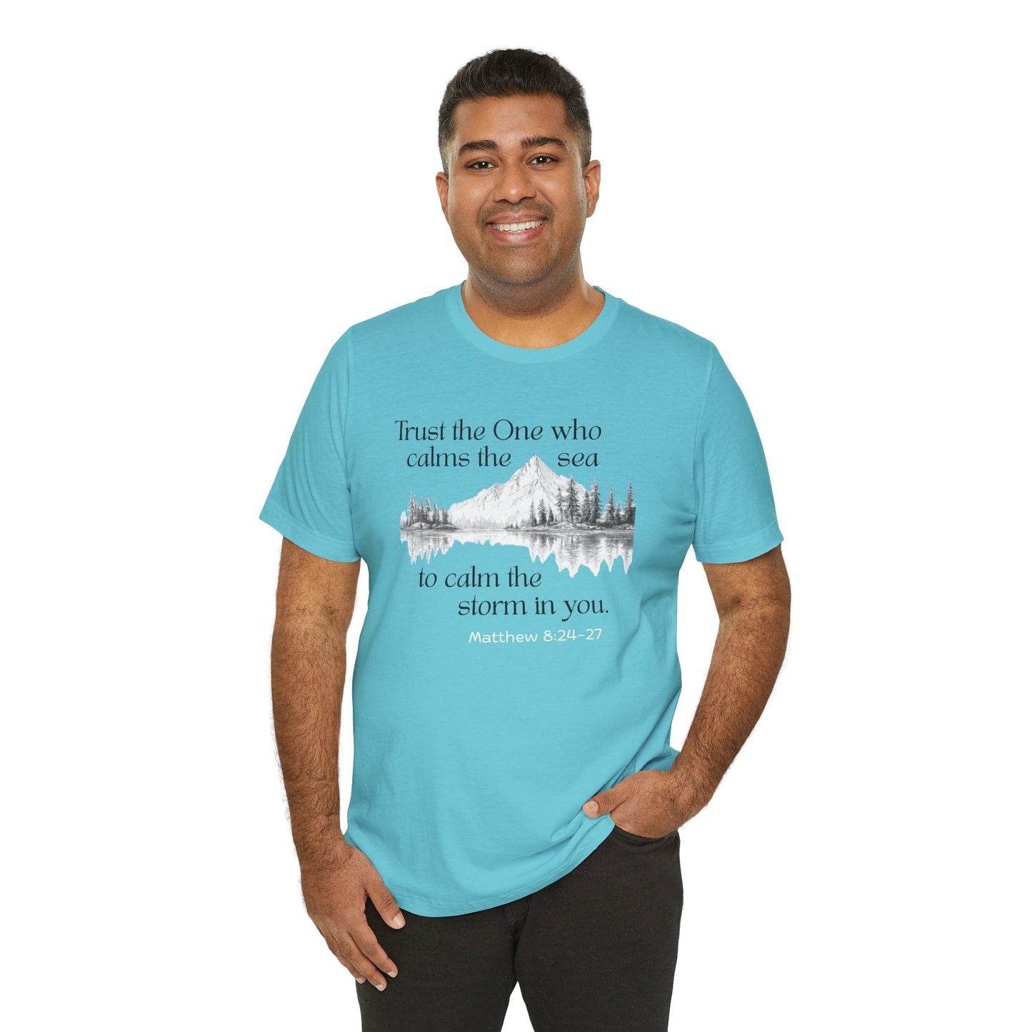 Calms the Storm Bella Canvas T-Shirt | Matthew 8:24-27 Scripture Tee