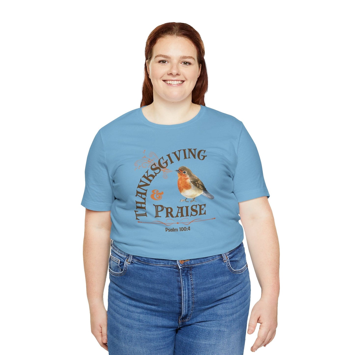 Thanksgiving & Praise T-Shirt | Autumn Christian Apparel Inspired by Psalm 100:4