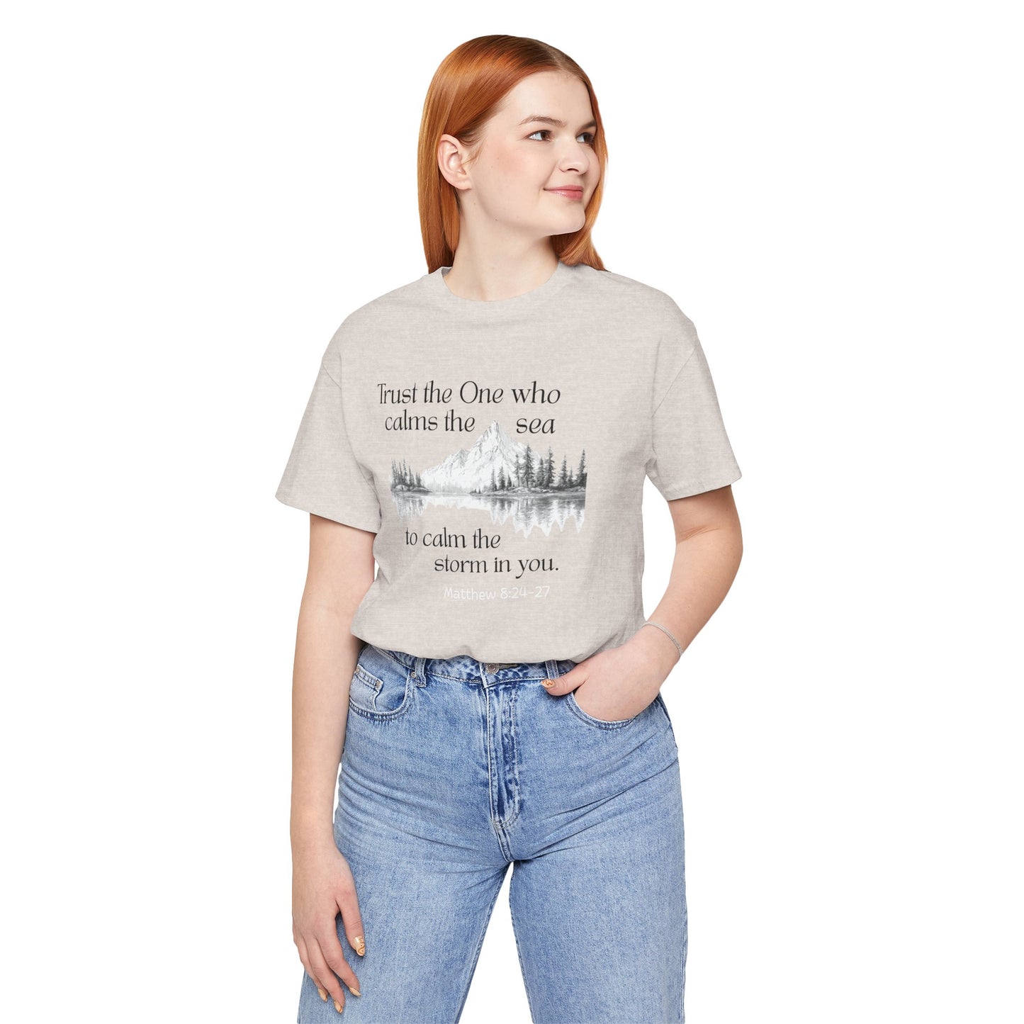 Calms the Storm Bella Canvas T-Shirt | Matthew 8:24-27 Scripture Tee
