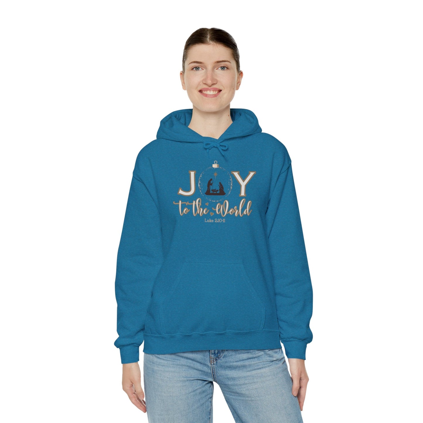 Joy to the World Hoodie | Luke 2:10-11 Nativity Christmas Design