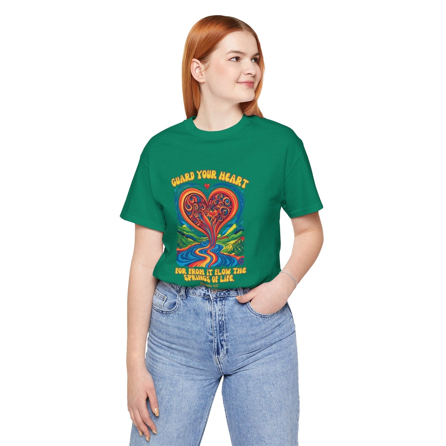 Guard Your Heart Bella Canvas T-Shirt — Proverbs 4:23 Scripture Art Tee