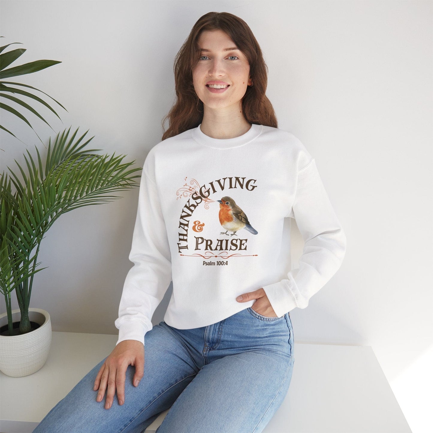 Thanksgiving & Praise Psalm 100:4 Hoodie | Autumn Christian Design