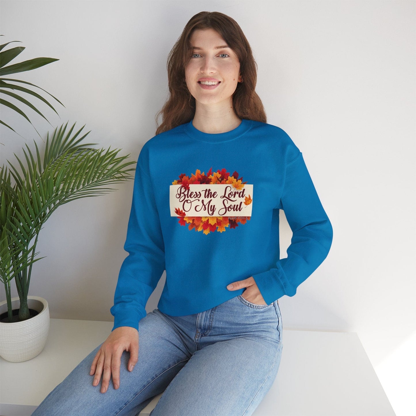 Bless the Lord O My Soul Sweatshirt | Autumn Christian Apparel Inspired by Psalm 103:1–5