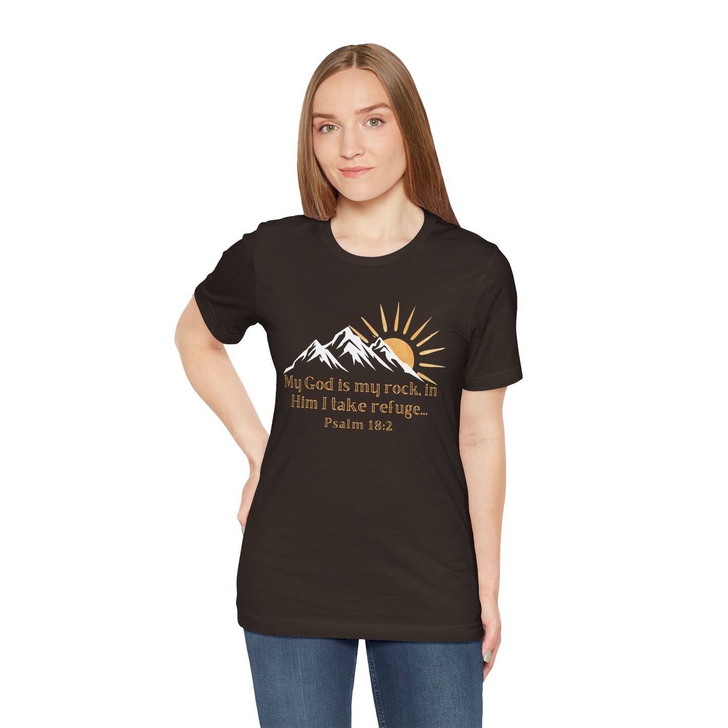 God Is My Rock Bella Canvas T-Shirt | Psalm 18:2 Scripture Art Tee