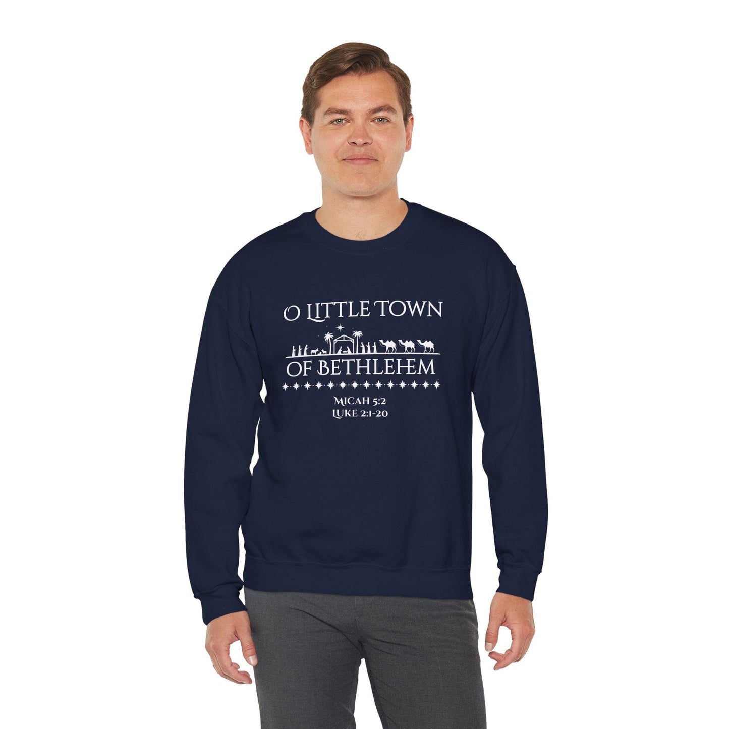 Bethlehem Nativity Crewneck | Christian Christmas Sweatshirt | Micah 5:2 & Luke 2:1–20 | Truth Sharer Faith Apparel