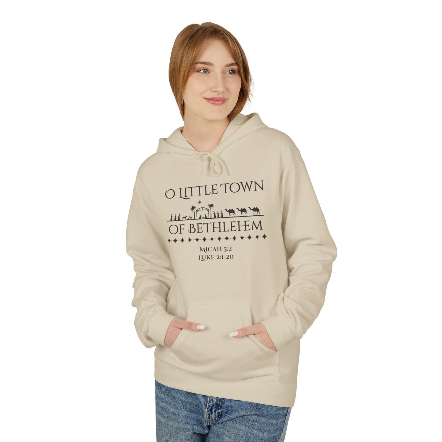 Bethlehem Nativity Hoodie | Christian Christmas Hoodie | Micah 5:2 & Luke 2:1–20 | Truth Sharer Faith Wea