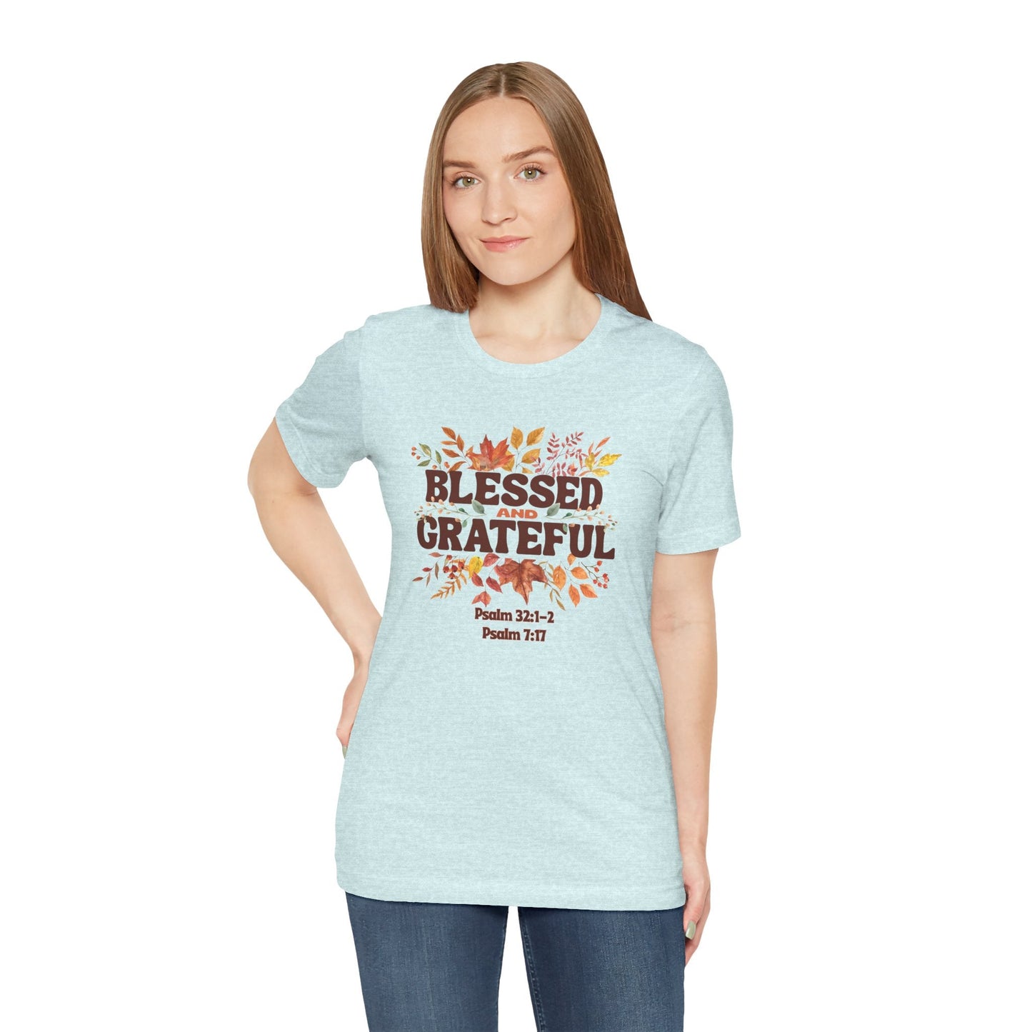 Blessed and Grateful | Christian Fall T-Shirt Inspired by Psalm 7:17 & Psalm 32:1-2
