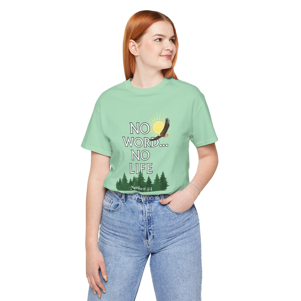 No Word, No Life Bella Canvas Nature T-Shirt | Matthew 4:4  Tee