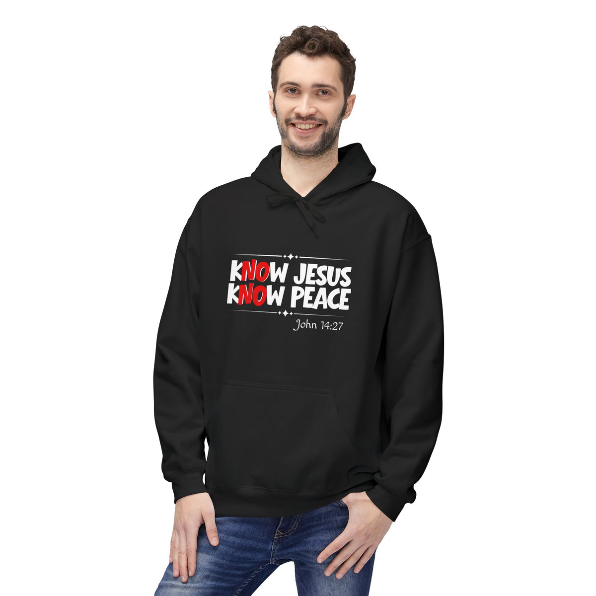 kNOw Jesus kNOw Peace Premium Hoodie | John 14:27 Christian Graphic Pullover