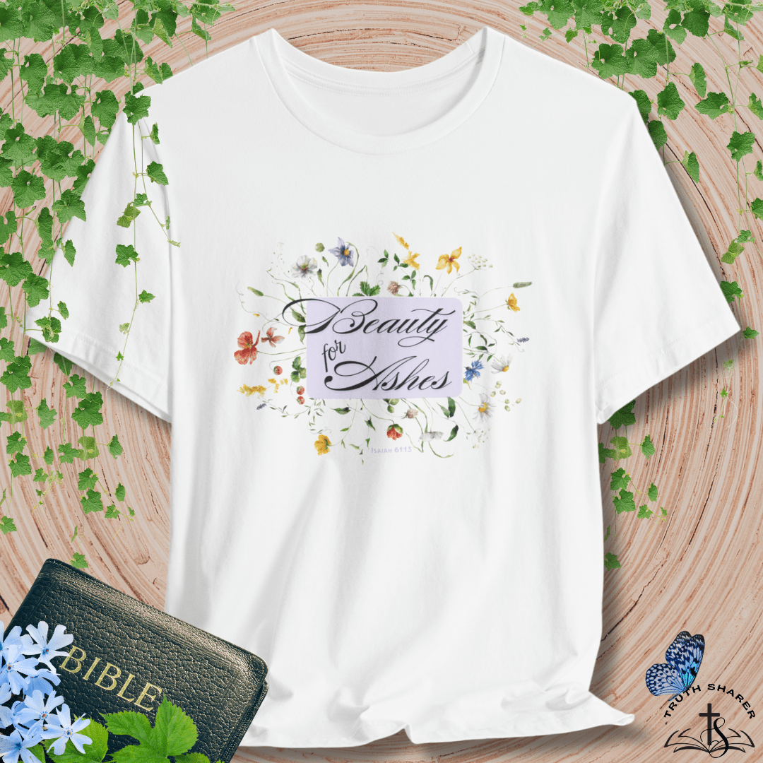 “Beauty for Ashes” T-Shirt (Pale Purple)