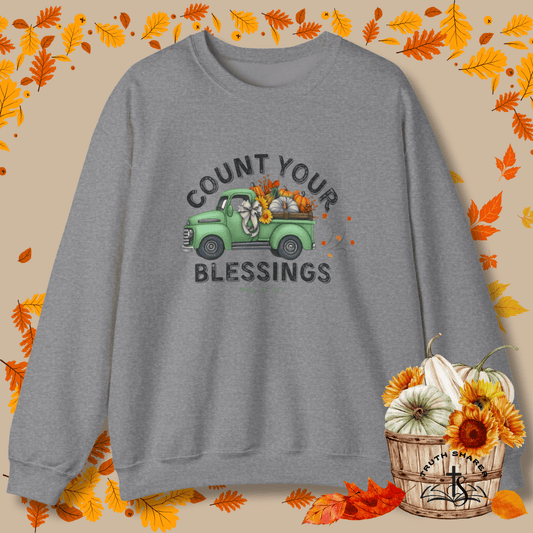 Count Your Blessings | Christian Vintage Fall Sweatshirt Inspired by Psalm 9:1