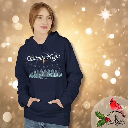 Silent Night Christmas Hoodie | Luke 2:8-20 Scripture Design