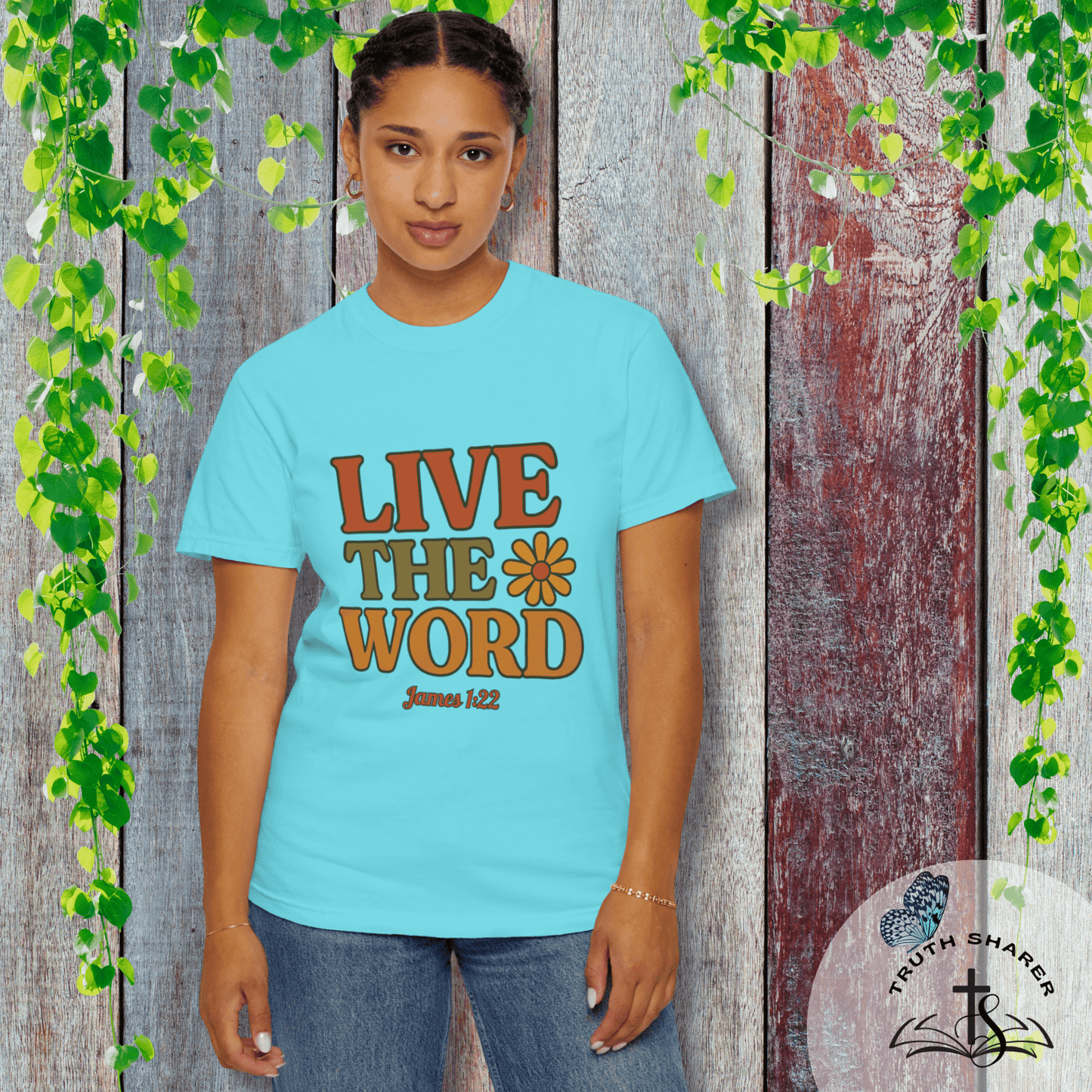 Live the Word Comfort Colors T-Shirt | James 1:22 Faith in Full Bloom Edition
