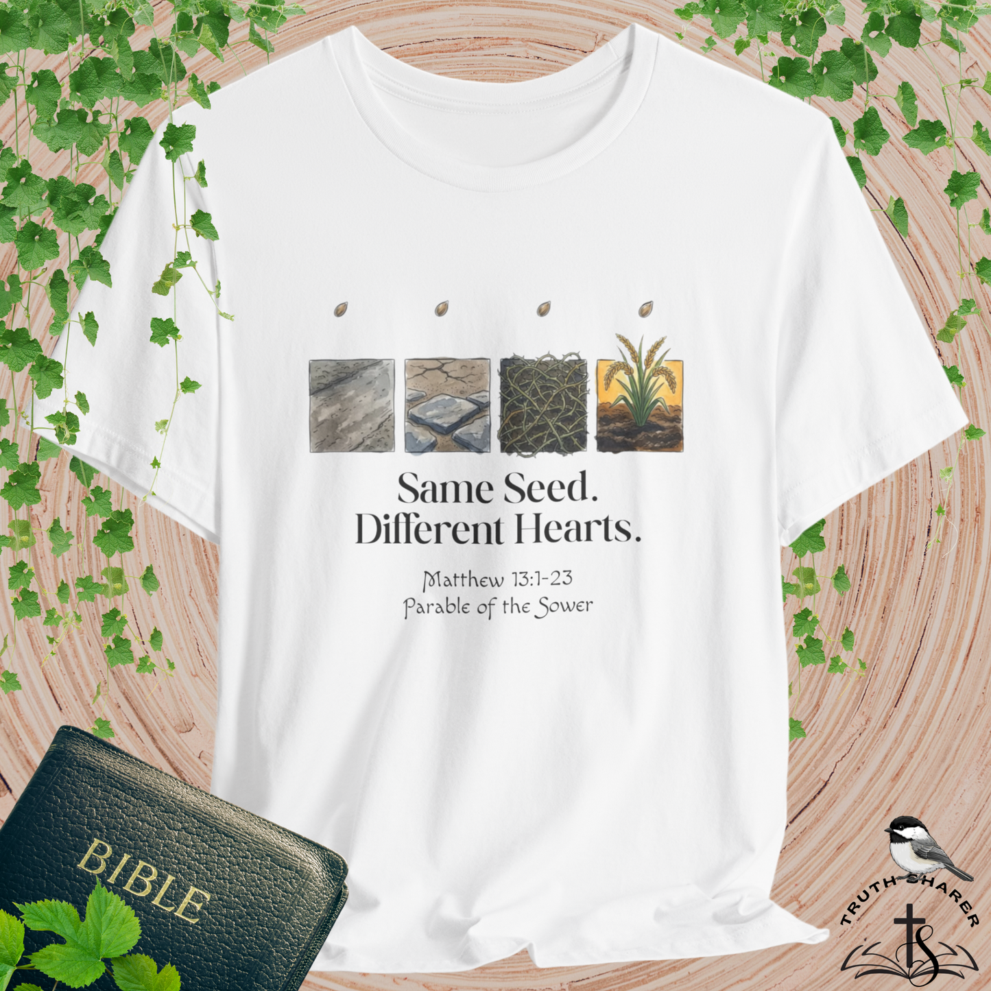 Parable of the Sower Bella Canvas T-Shirt | Matthew 13:1–23 Scripture Art Tee