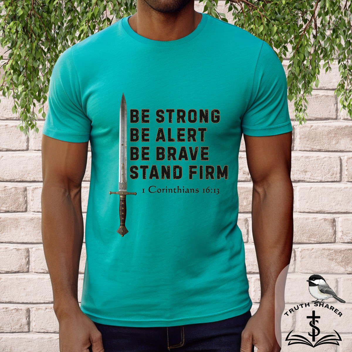 Be Strong Gildan Softstyle Unisex T-Shirt | 1 Corinthians 16:13 Men's Bible Verse Tee
