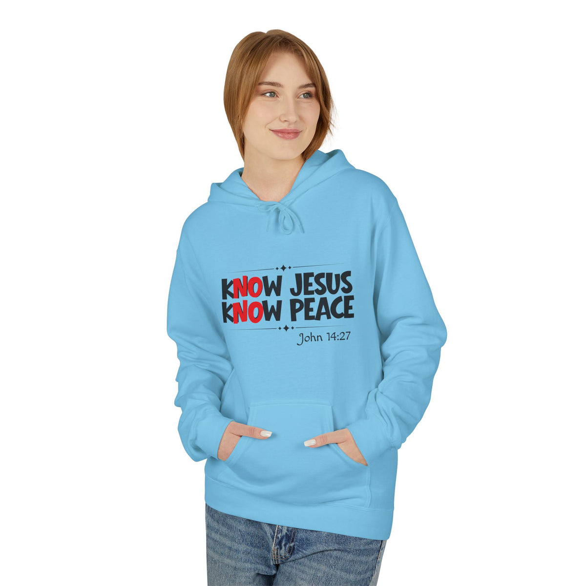 kNOw Jesus kNOw Peace Premium Hoodie | John 14:27 Christian Graphic Pullover