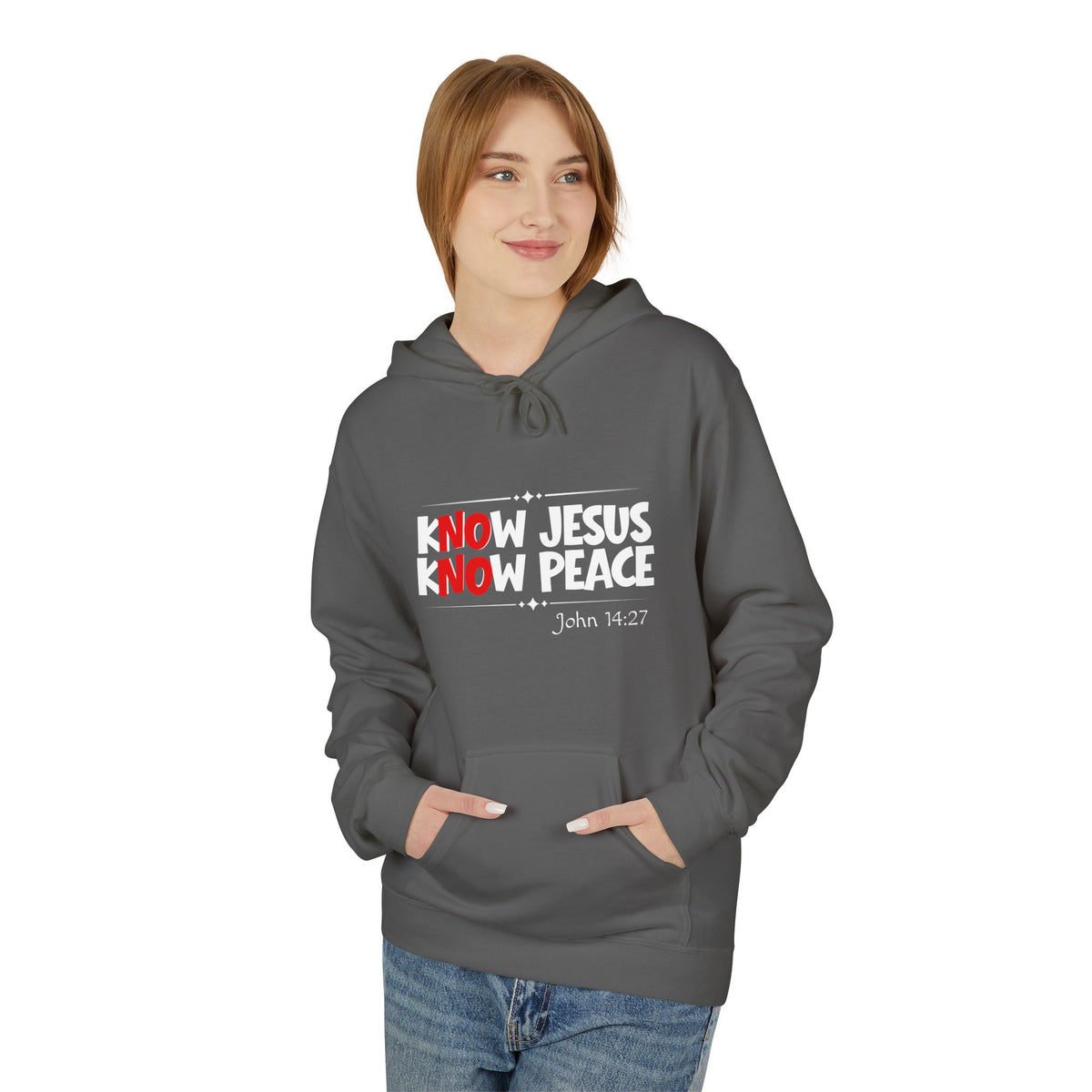 kNOw Jesus kNOw Peace Premium Hoodie | John 14:27 Christian Graphic Pullover