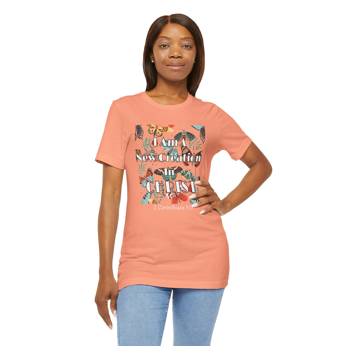 New Creation in Christ Bella Canvas T-Shirt | 2 Corinthians 5:17 Butterfly Tee