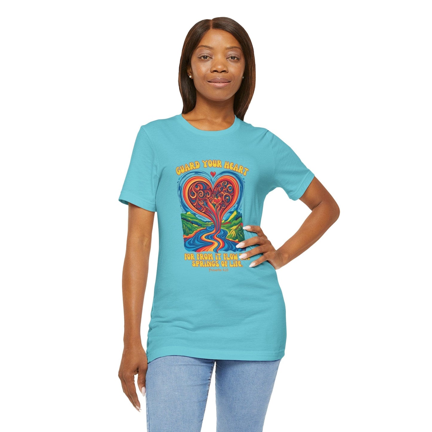 Guard Your Heart Bella Canvas T-Shirt — Proverbs 4:23 Scripture Art Tee