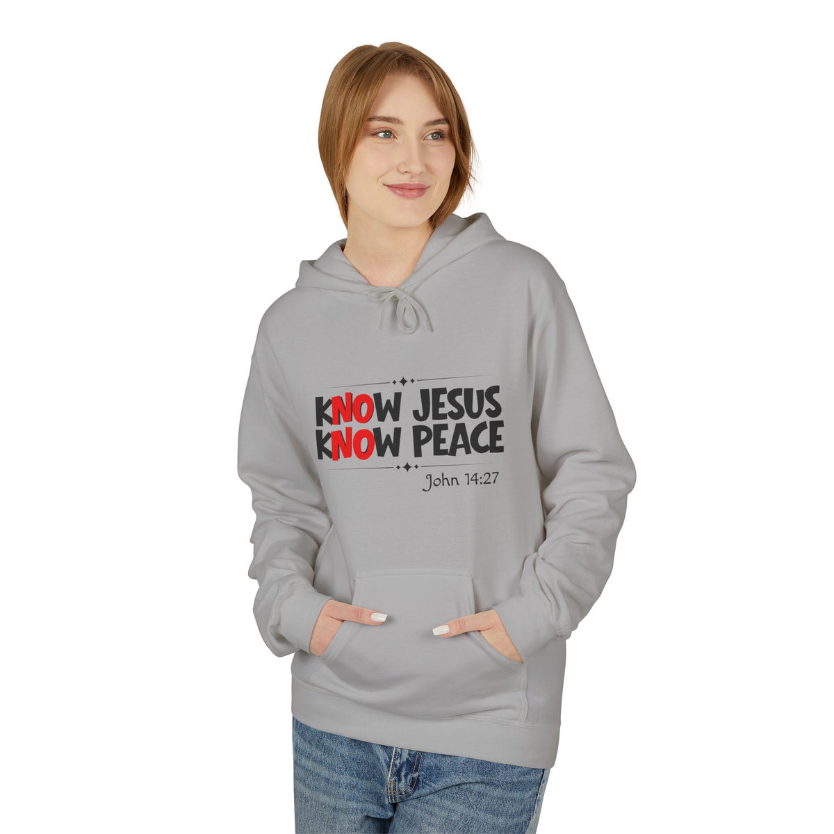 kNOw Jesus kNOw Peace Premium Hoodie | John 14:27 Christian Graphic Pullover