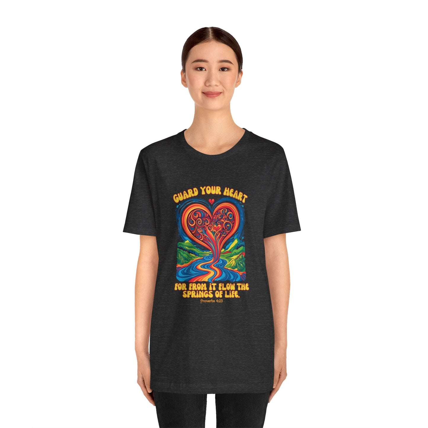 Guard Your Heart Bella Canvas T-Shirt — Proverbs 4:23 Scripture Art Tee