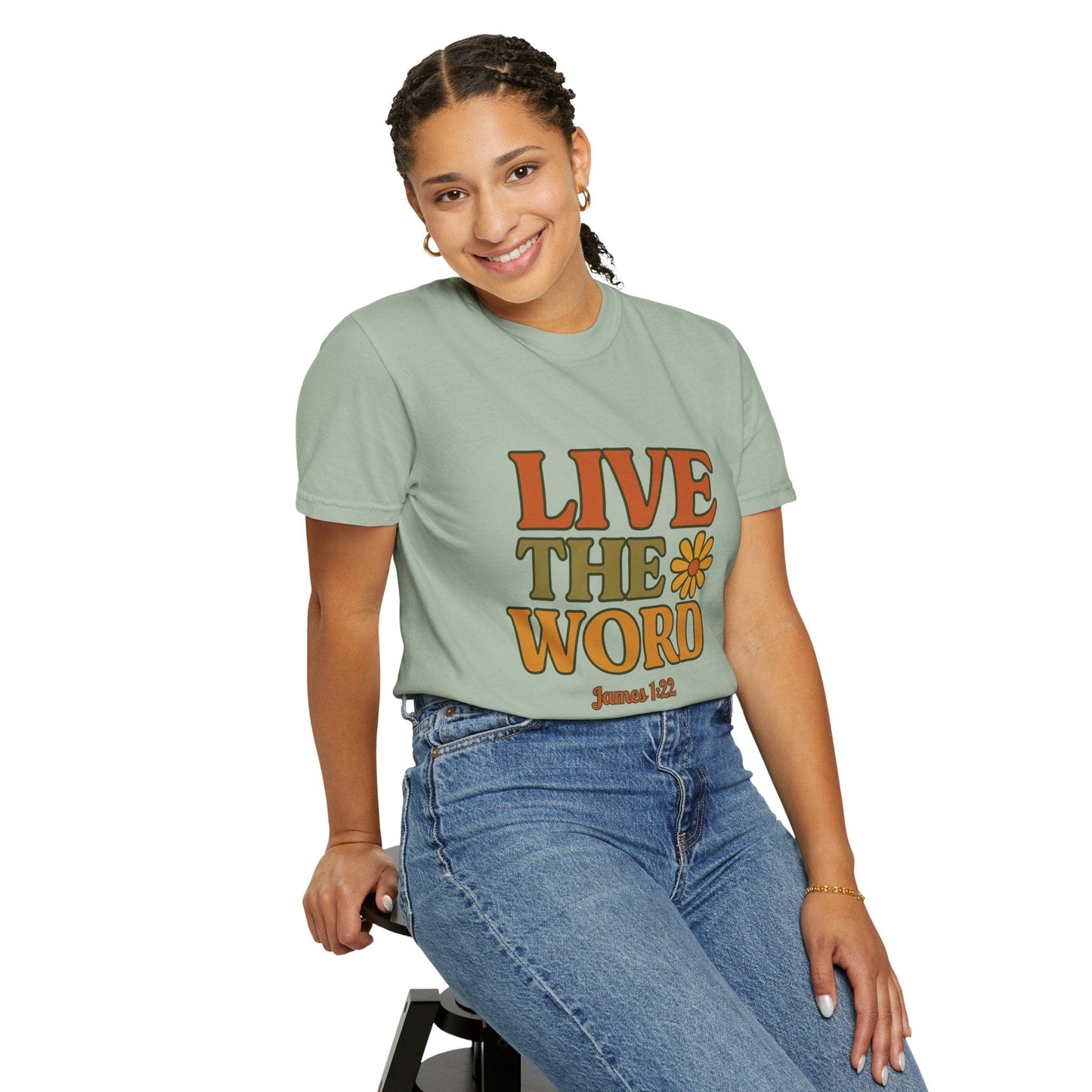 Live the Word Comfort Colors T-Shirt | James 1:22 Faith in Full Bloom Edition